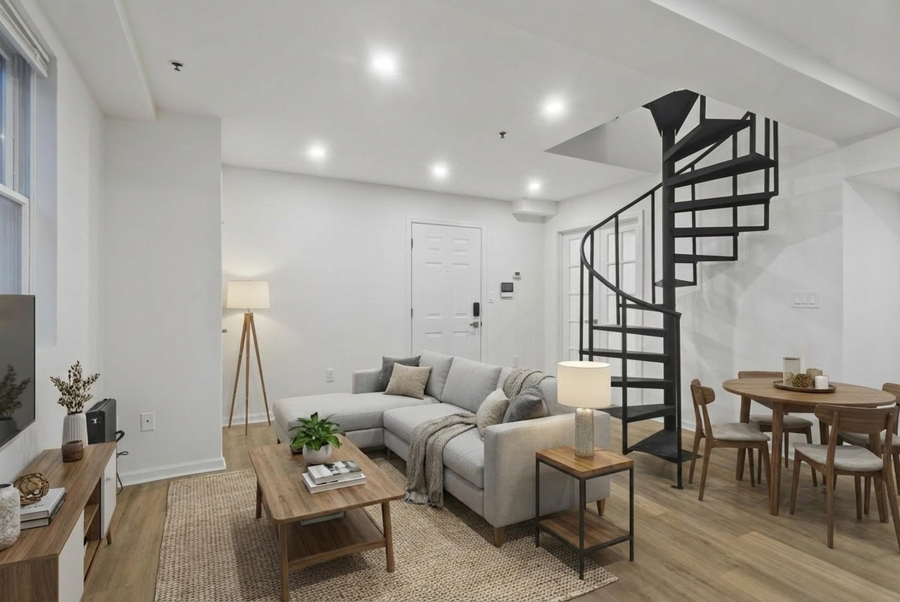 419 5th Street, Unit A Hoboken, NJ 07030 - Photo 4 of 16 a living room with furniture and wooden floor