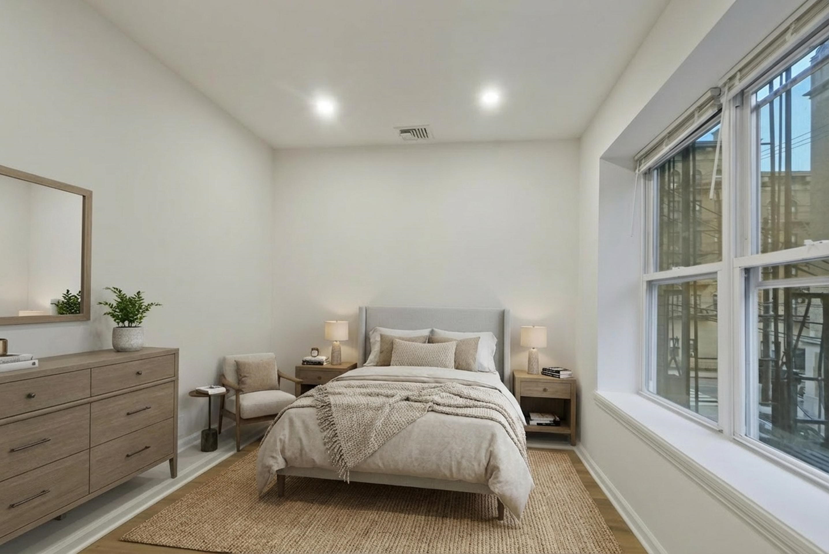 419 5th Street, Unit A Hoboken, NJ 07030 - Photo 9 of 16 a bedroom with a bed and a window