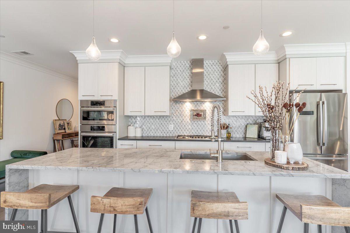 1121 G Street Northeast, Unit 3 Washington, DC 20002 - Photo 5 of 37 GORGEOUS natural stone island + waterfall feature!