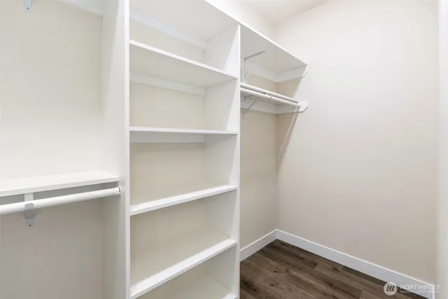 a view of an empty walk in closet