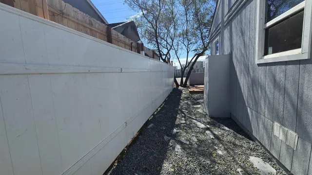 a pathway of a house with a tree