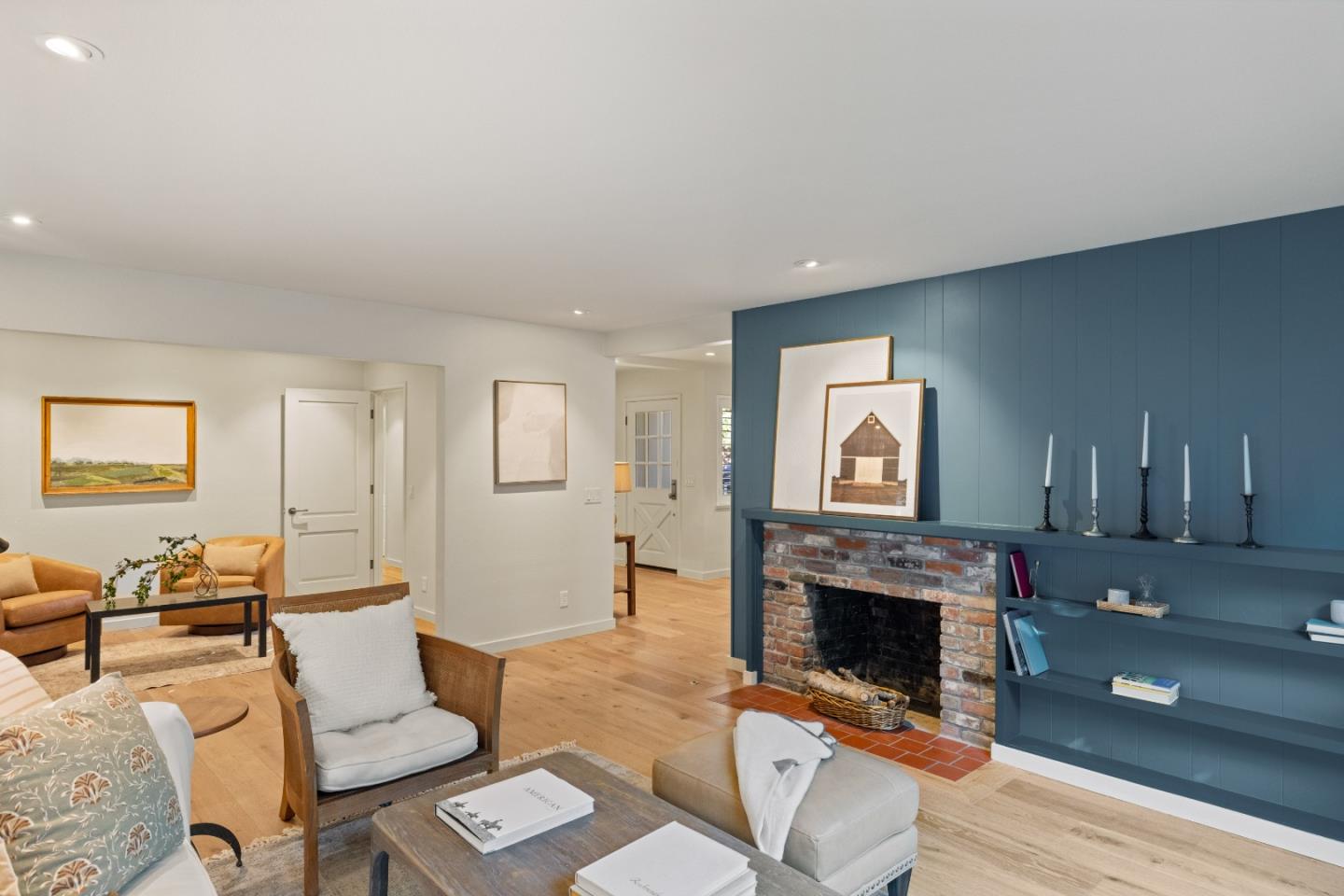 26571 Aspen Place Carmel, CA 93923 - Photo 7 of 46 a living room with furniture a fireplace and a flat screen tv