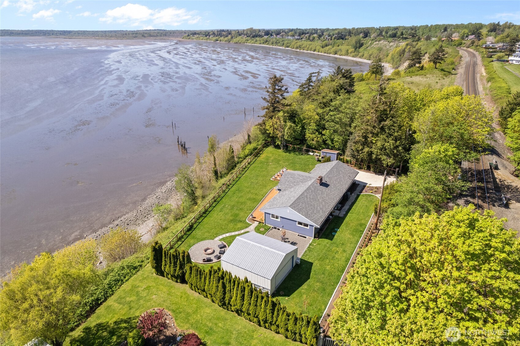 3161 Locust Avenue Bellingham, WA 98225 - Photo 35 of 40 an aerial view of a house with a yard