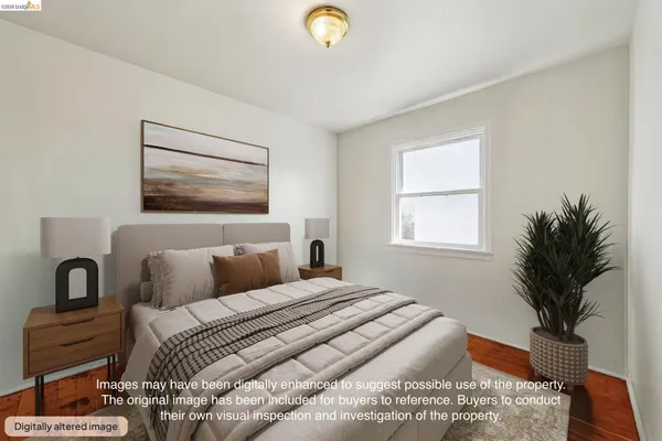a bedroom with a bed and a closet