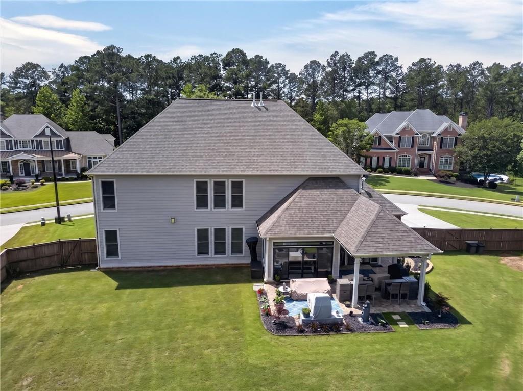 139 Manchester Lane Villa Rica, GA 30180 - Photo 48 of 60 a aerial view of a house with swimming pool and a yard