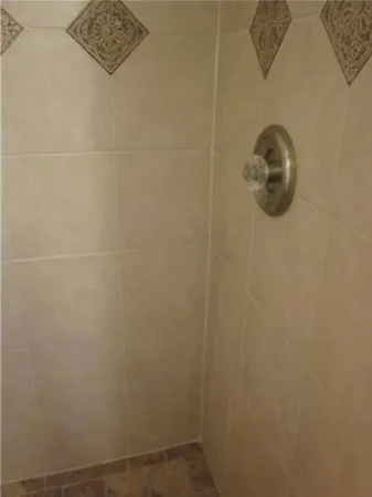 a close up of a shower