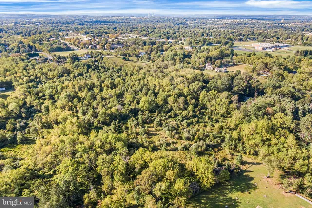 a view of a city with green field