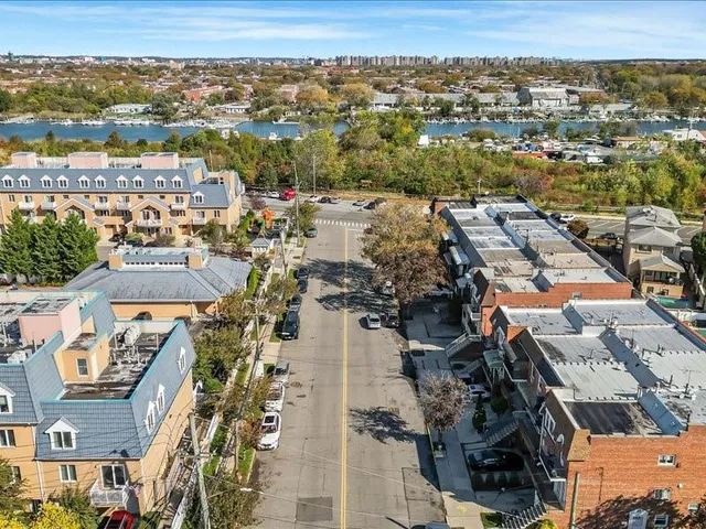 an aerial view of a city