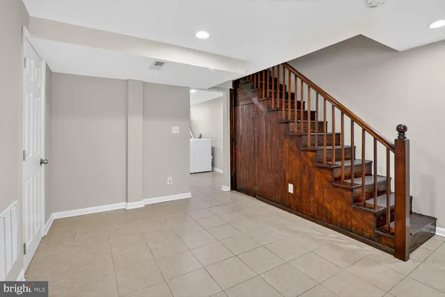 a view of an entryway with staircase