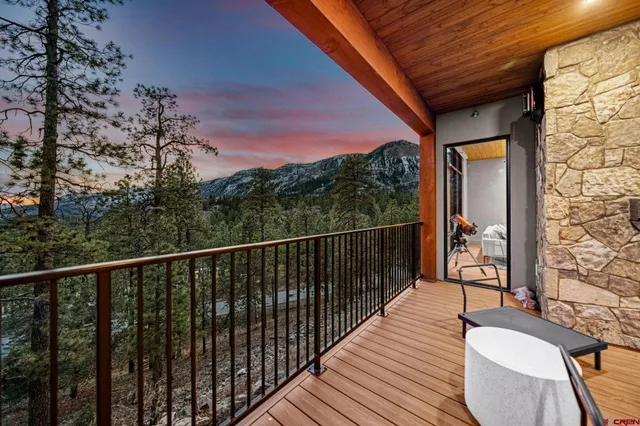 a view of a sky from a balcony