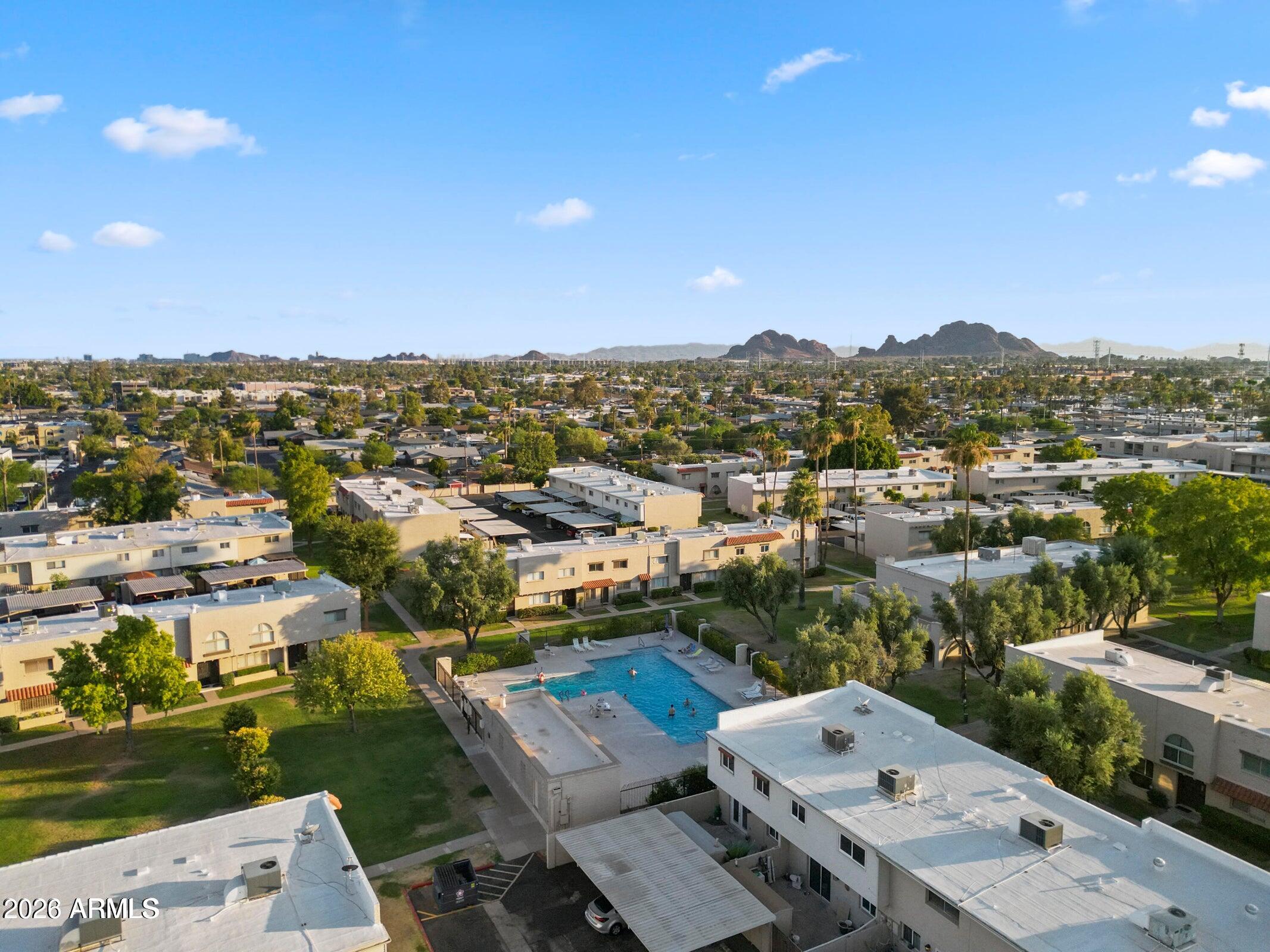 6909 East Osborn Road, Unit A Scottsdale, AZ 85251 - Photo 15 of 33 an aerial view of a house with a garden