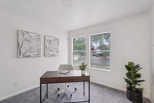 a view of a workspace with a window