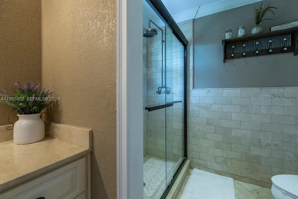 a bathroom with a shower