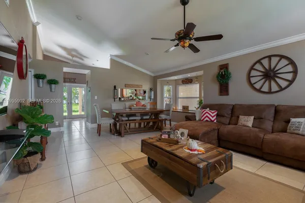a living room with furniture