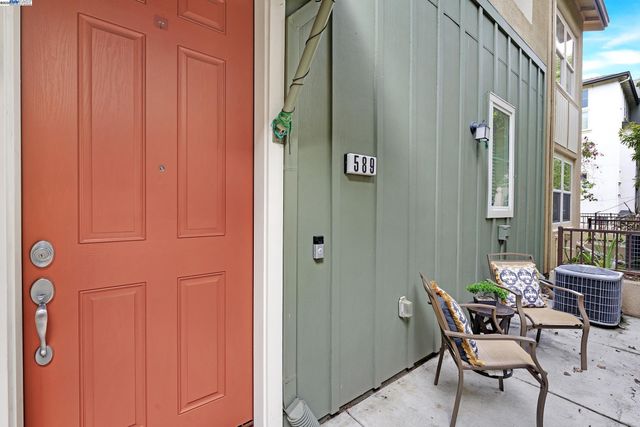 an outdoor view with patio