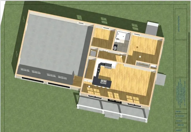 a view of a door and a street sign