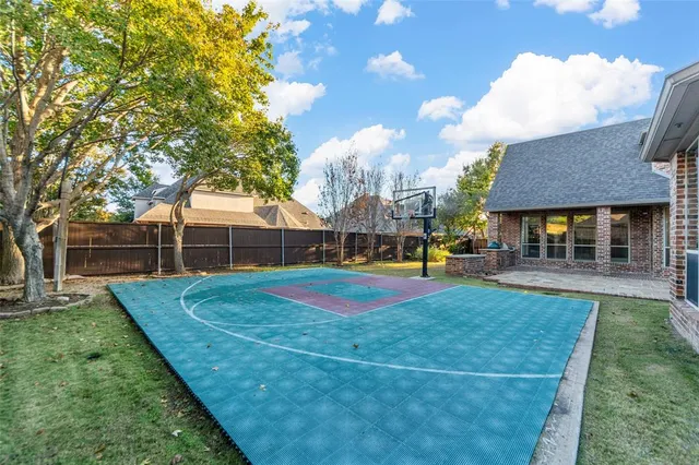 a backyard of a house with lots of green space