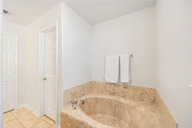 a bathroom with a tub