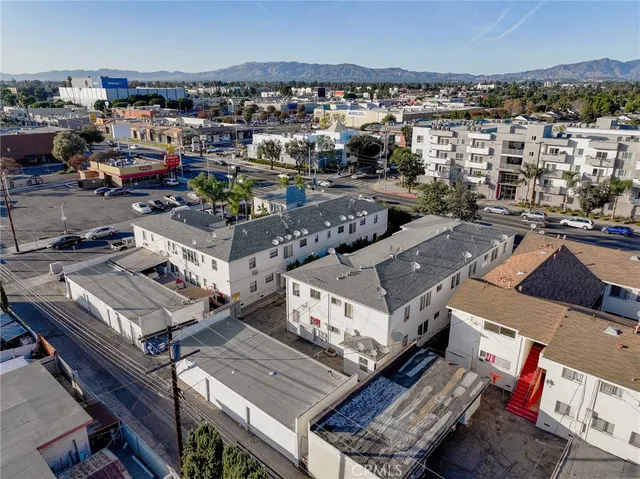 an aerial view of a city with lots of residential buildings