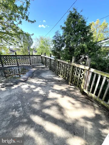 a view of stairs and trees
