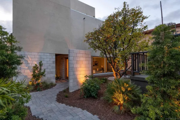 a backyard of a house with lots of green space