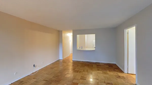 an empty room with windows