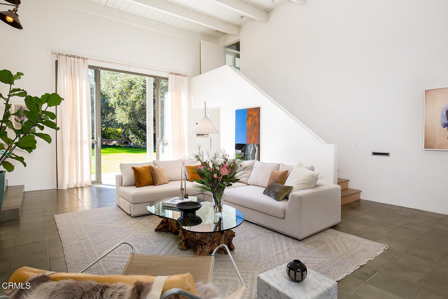 490 La Loma Road Pasadena, CA 91105 - Photo 12 of 59 a living room with furniture and a large window