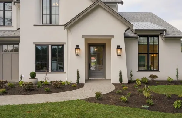 a front view of a house