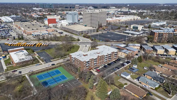 an aerial view of a city