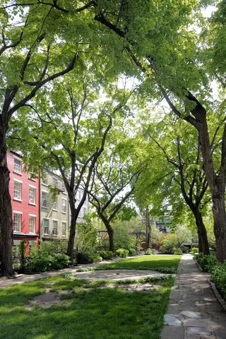 front view of a brick building