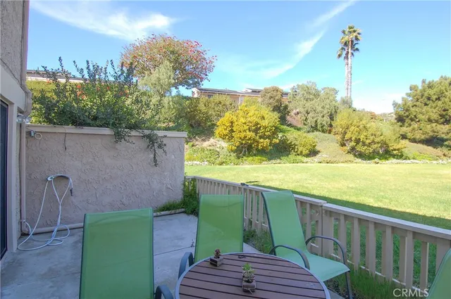 a view of a balcony with an outdoor space