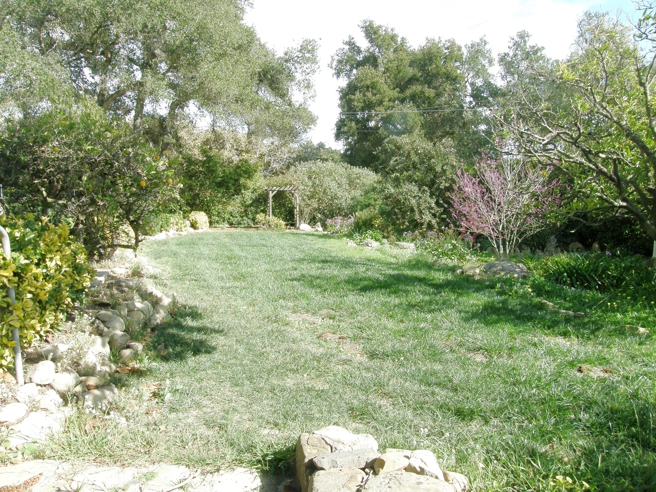 2222 Feather Hill Road Santa Barbara, CA 93108 - Photo 12 of 18 a backyard of a house with lots of green space and shower