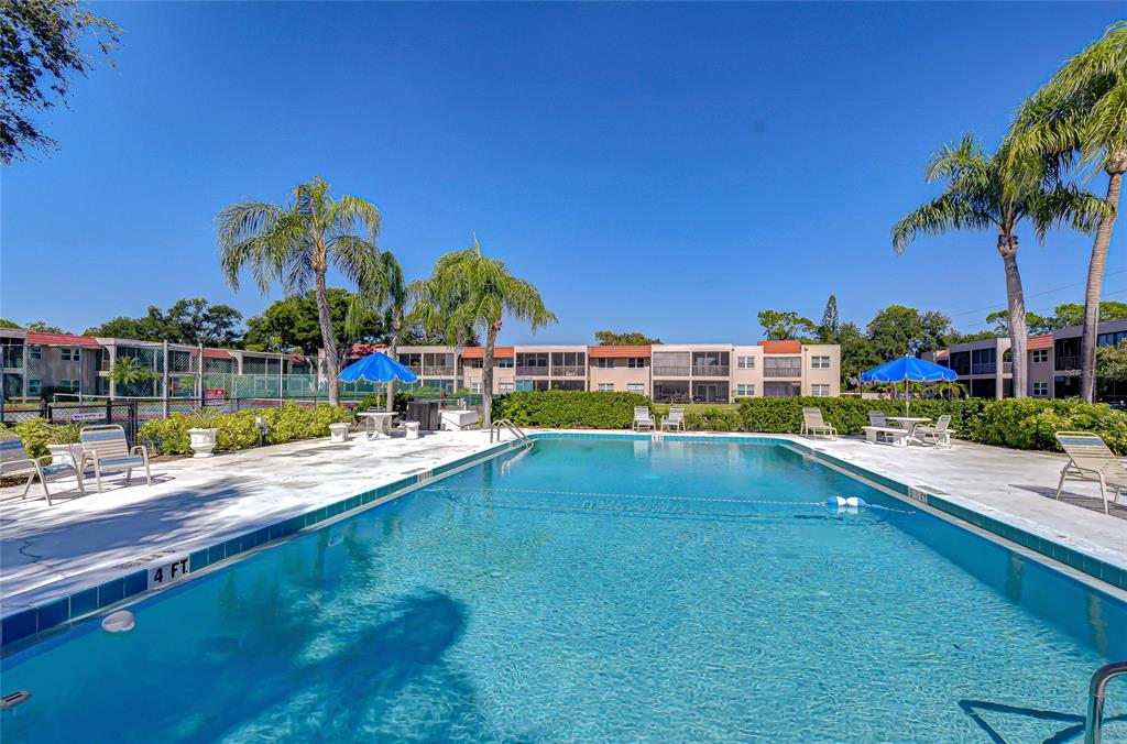 9700 Starkey Road, Unit 111 Seminole, FL 33777 - Photo 36 of 46 a view of swimming pool with outdoor seating