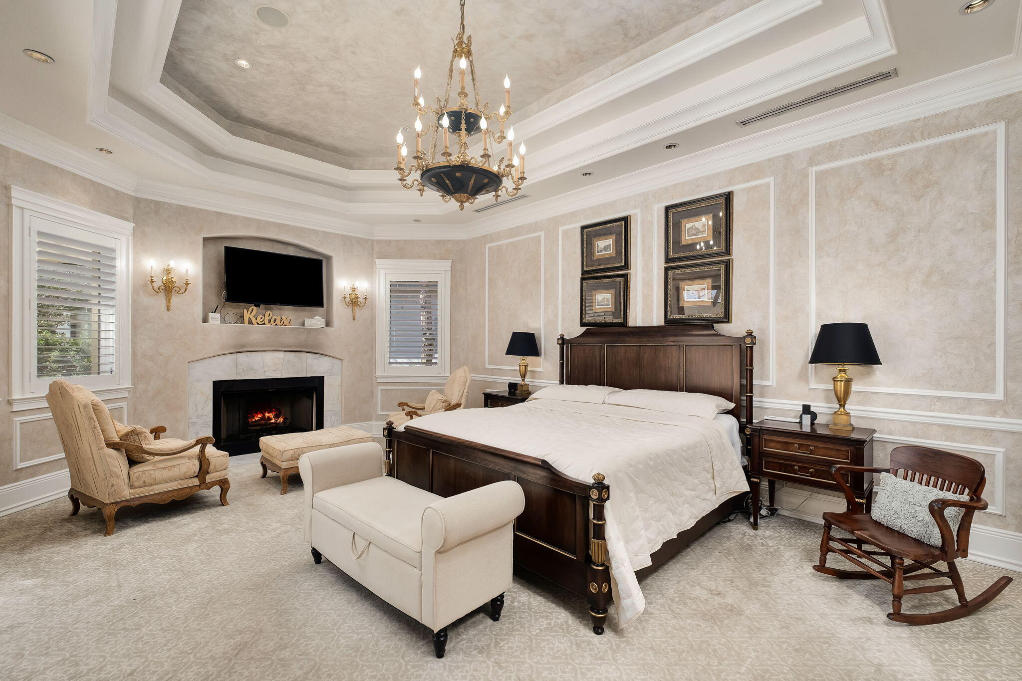 437 Admiral Court Destin, FL 32541 - Photo 28 of 100 a spacious bedroom with a bed and a flat screen tv