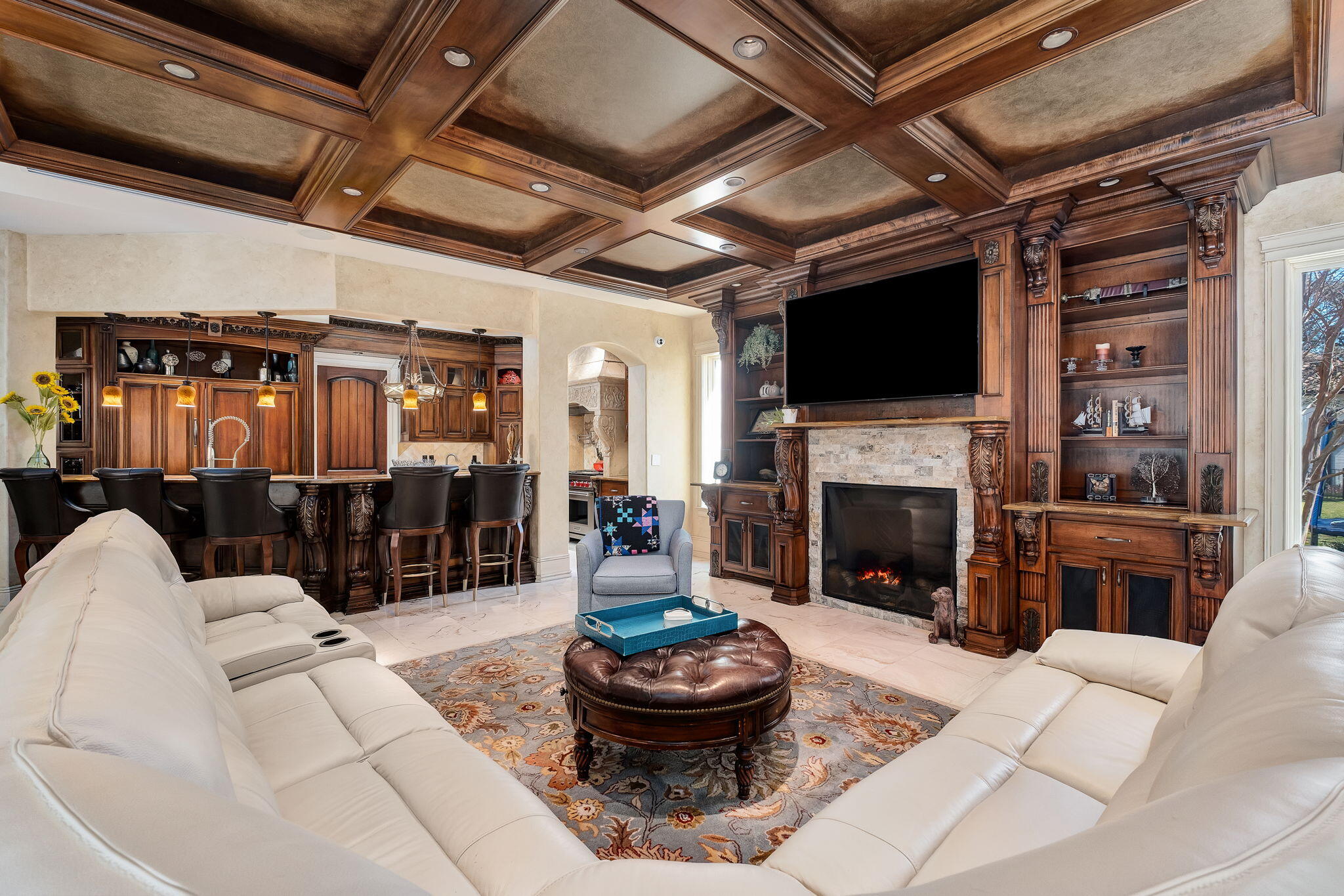 437 Admiral Court Destin, FL 32541 - Photo 46 of 100 a living room with a fireplace and a flat screen tv