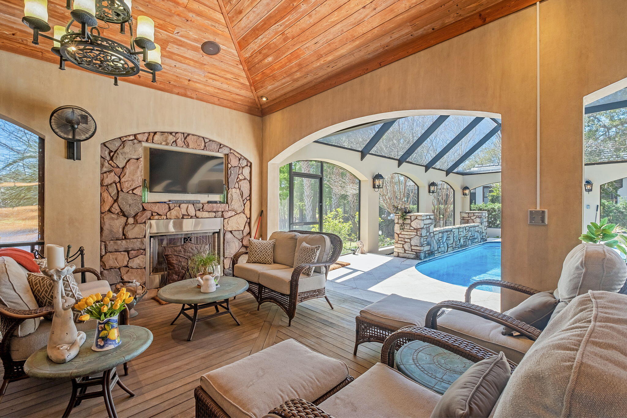 437 Admiral Court Destin, FL 32541 - Photo 5 of 100 a living room with furniture and a fireplace