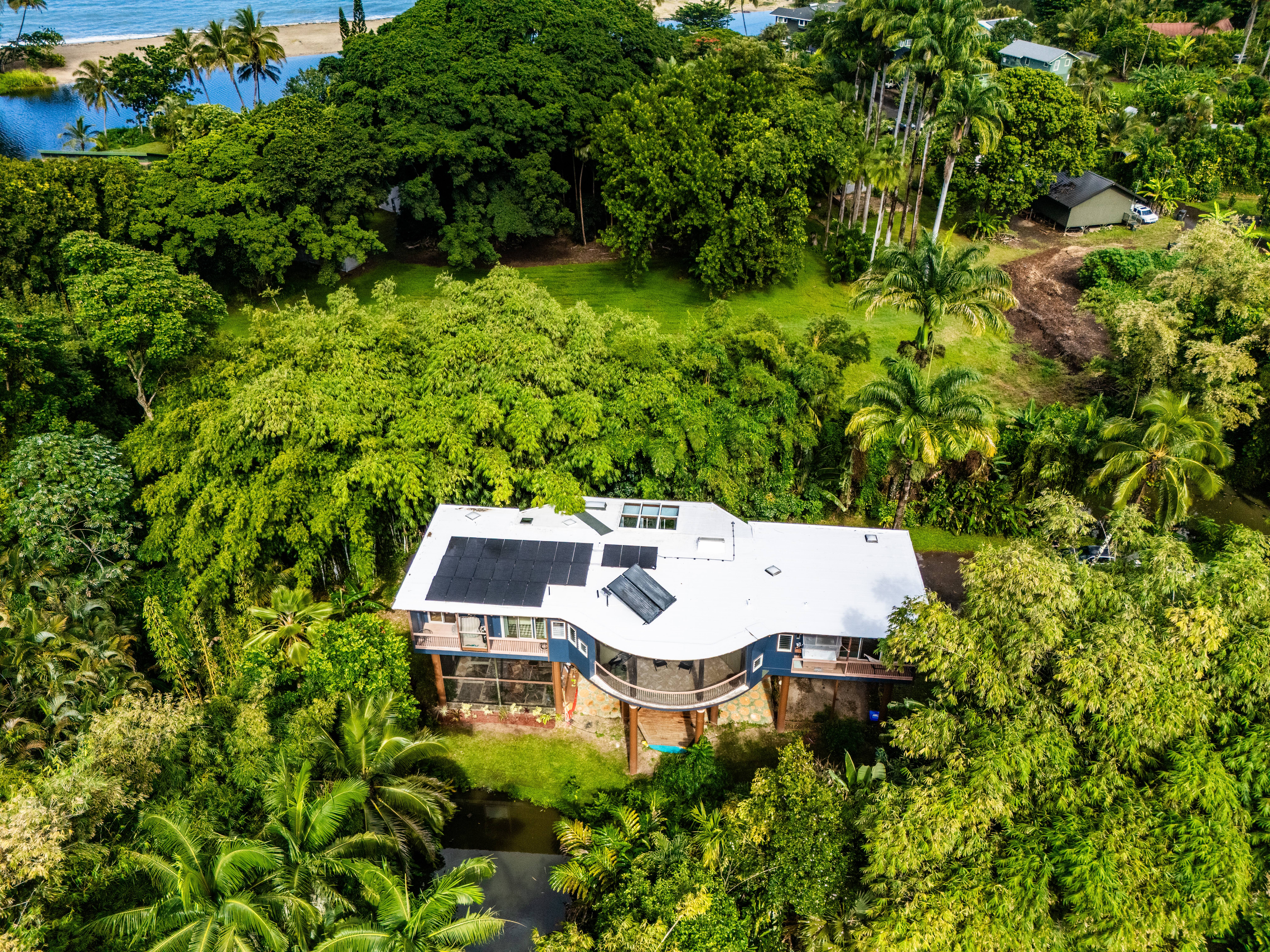 4558 A Ananalu Road Hanalei, HI 96714 - Photo 25 of 25 an aerial view of a house with yard and outdoor seating