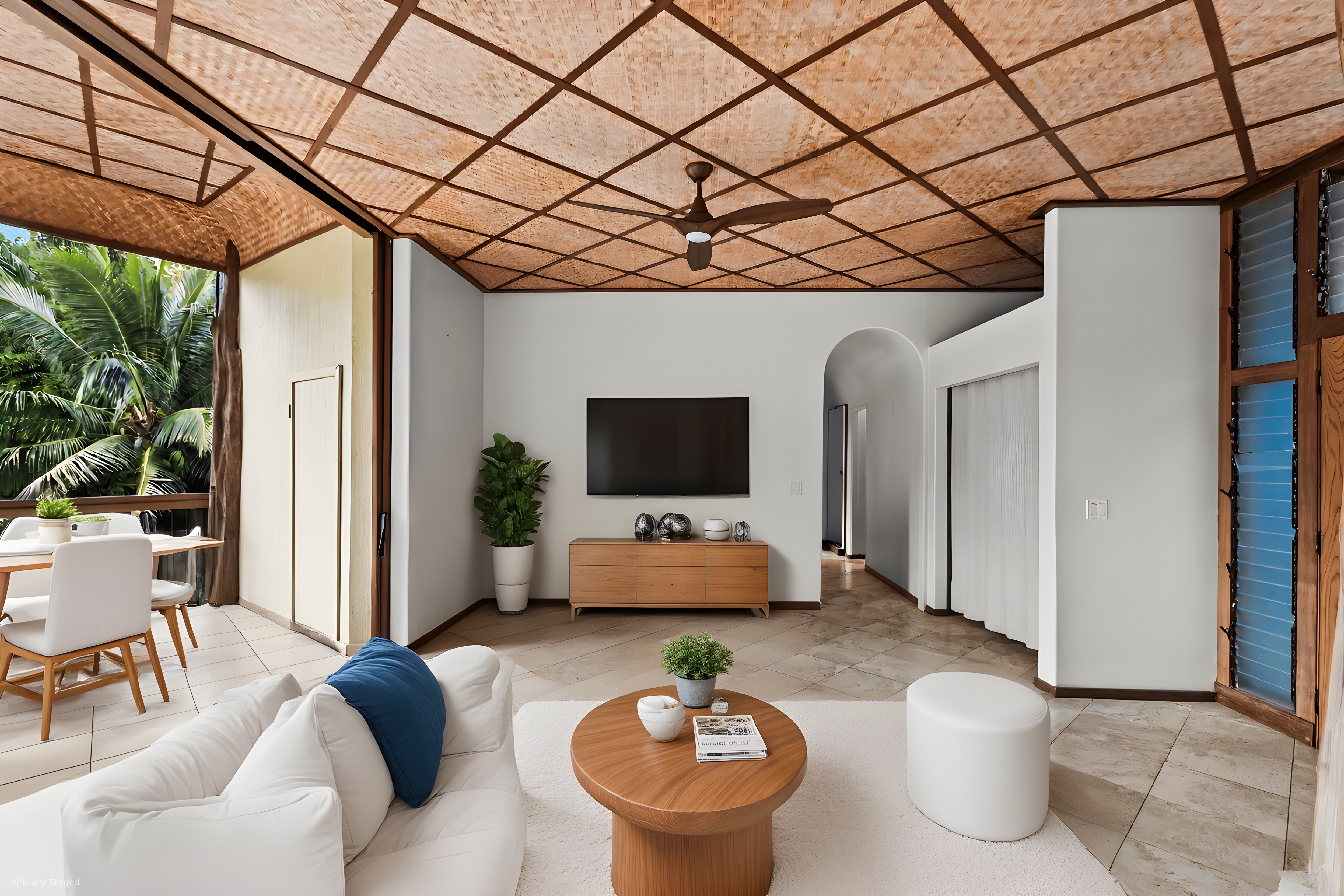 4558 A Ananalu Road Hanalei, HI 96714 - Photo 5 of 25 a living room with furniture and a flat screen tv