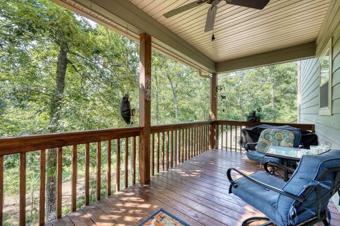 87 Harbin Court Morganton, GA 30560 - Photo 42 of 63 a view of balcony with wooden floor and outdoor seating