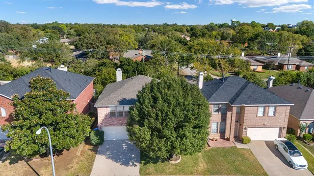 an aerial view of multiple houses