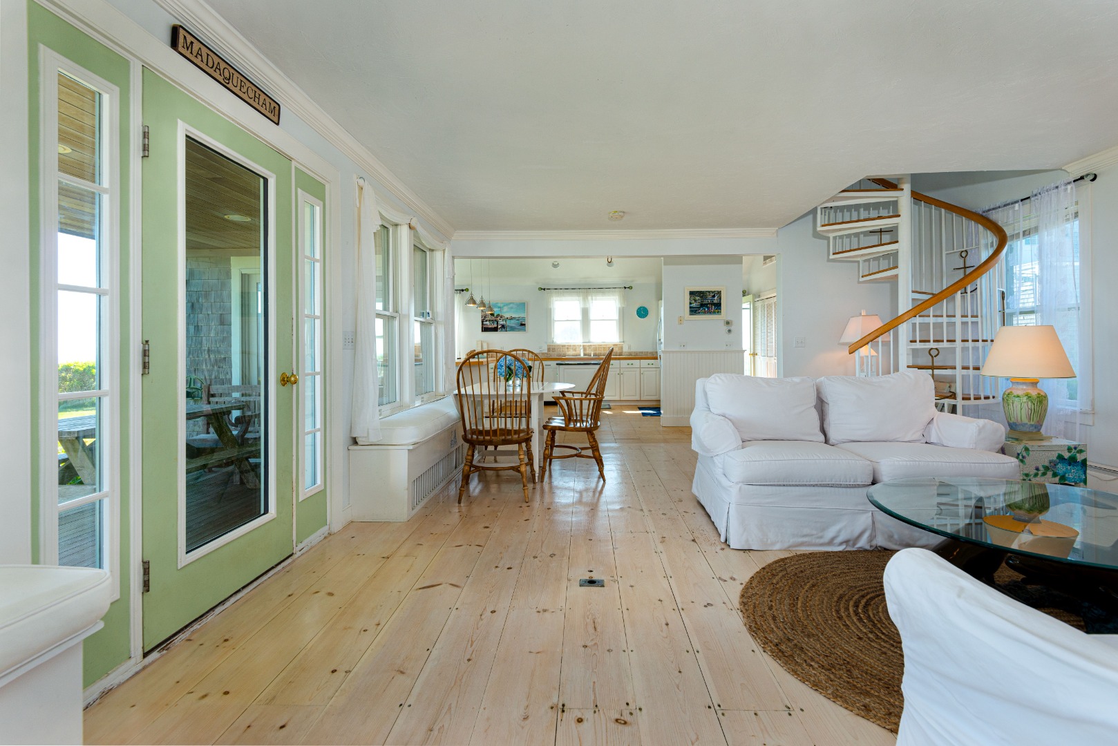 56 R Madequecham Valley Road Nantucket, MA 02554 - Photo 23 of 52 a living room with furniture and wooden floor