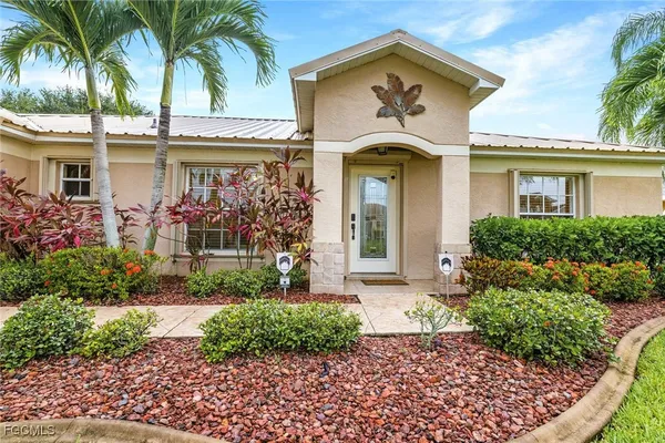 front view of a house with a pathway