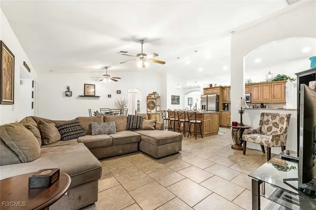 a living room with furniture