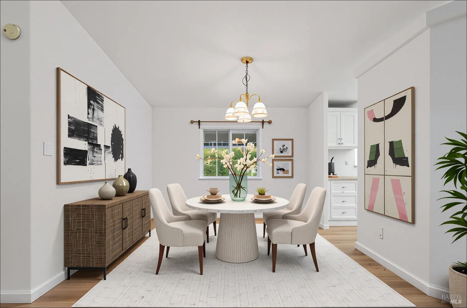 2412 Foothill Boulevard, Unit 41 Calistoga, CA 94515 - Photo 9 of 33 a dining room with furniture a chandelier and window