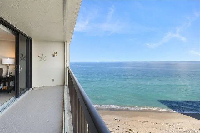 a view of a field with an ocean