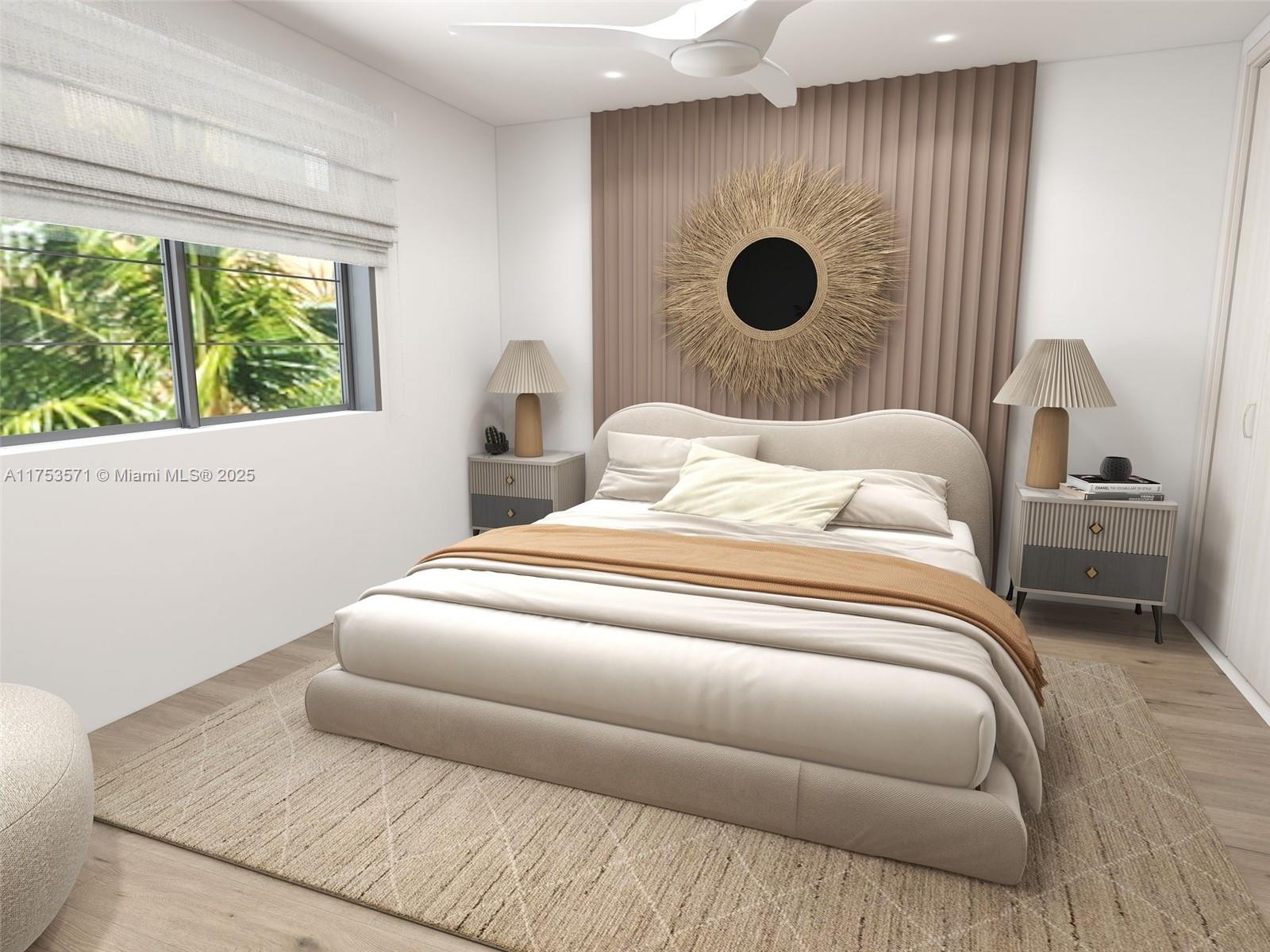 201 Jefferson Avenue, Unit 4C Miami Beach, FL 33139 - Photo 9 of 35 a bedroom with a bed and a large window