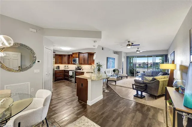 a living room with furniture