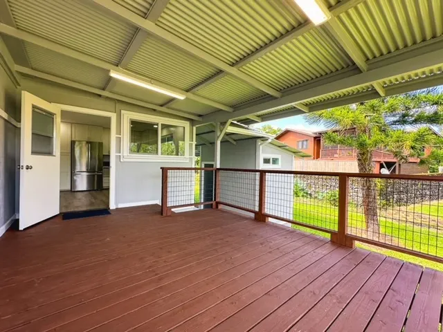 a view of porch with seating space