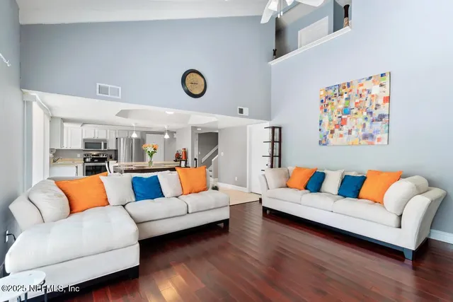 a view of wooden deck and a yard