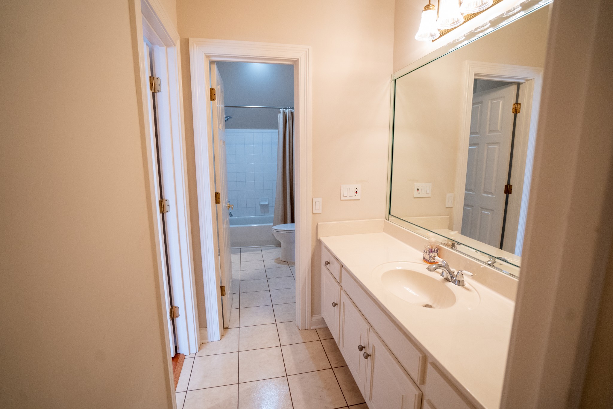 156 Eagle Pointe Springfield, TN 37172 - Photo 24 of 36 a bathroom with a sink a mirror and a shower